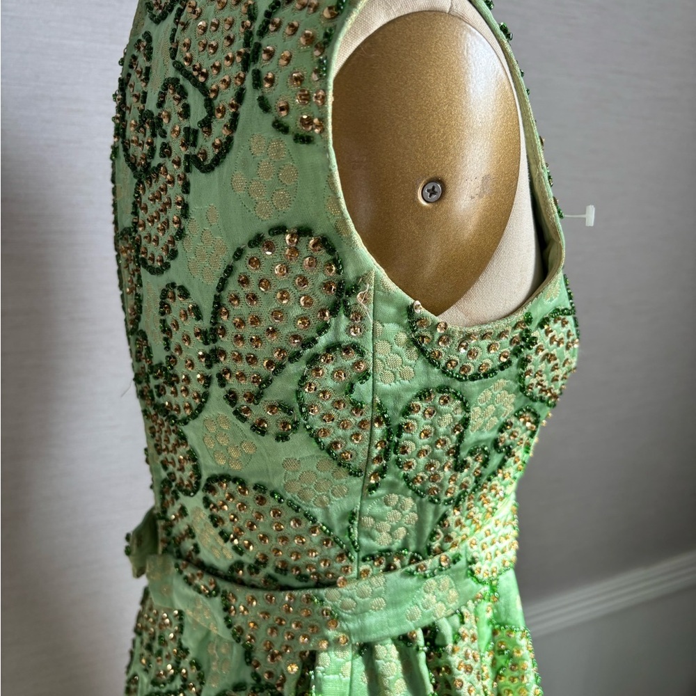 Green Patterned Midi Dress - Picture 8 of 11